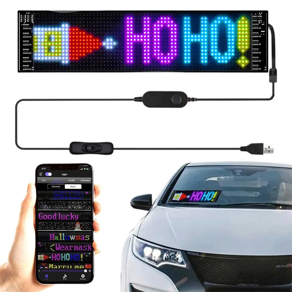 Advertising LED Sign Custom Text Animation Car Display