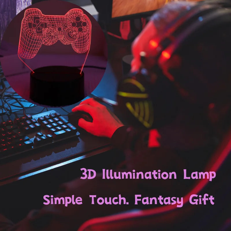 7 Colorts 3D Gaming Remote Control Night Light