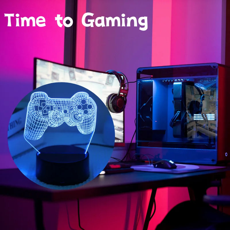 7 Colorts 3D Gaming Remote Control Night Light