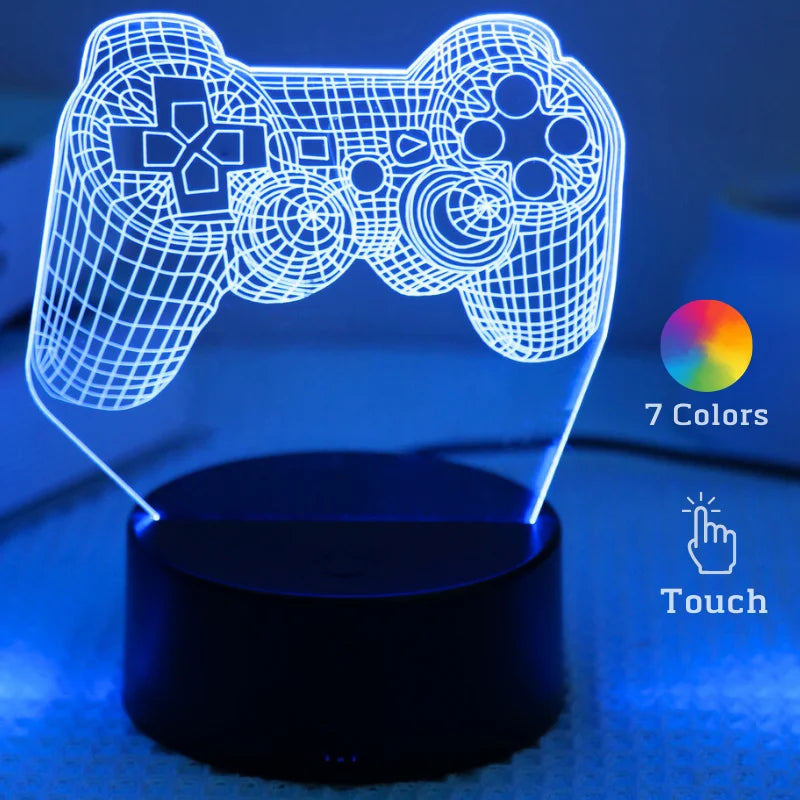 7 Colorts 3D Gaming Remote Control Night Light
