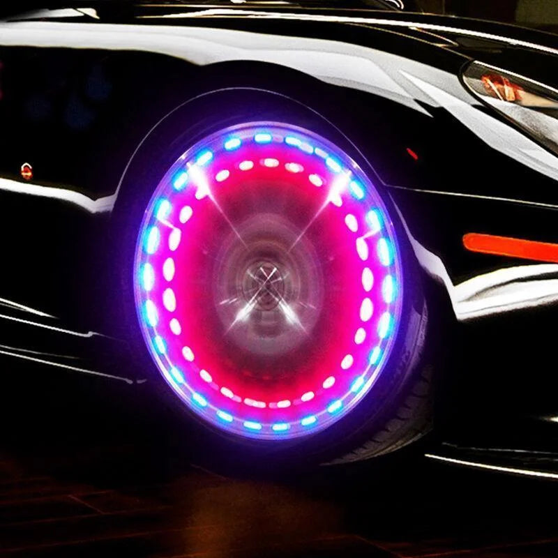 2Pc Fashion Tire LED Valve &amp; Rock Light &amp; Decorative Tire Nozzle