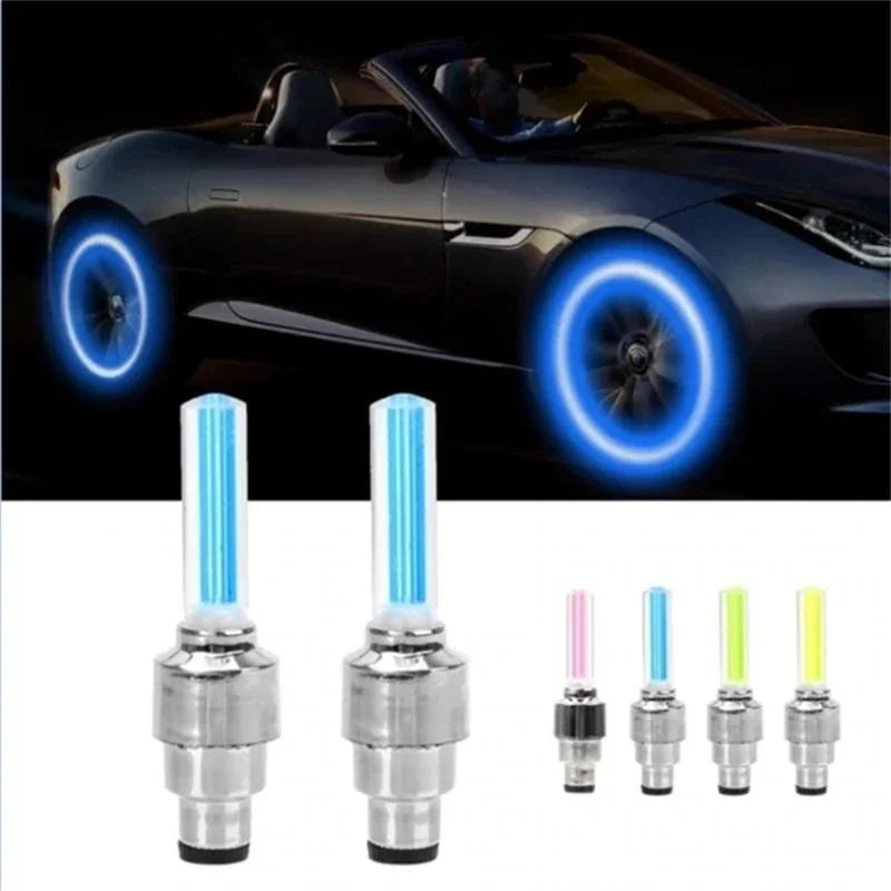 2Pc Fashion Tire LED Valve &amp; Rock Light &amp; Decorative Tire Nozzle