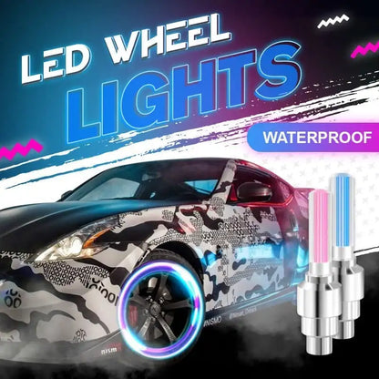 2Pc Fashion Tire LED Valve &amp; Rock Light &amp; Decorative Tire Nozzle